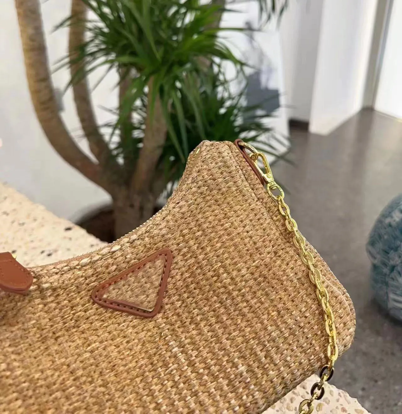 Designer Bag Reedition 2005 Straw Shopping Fashion Luxury Ladies Handbag Shoulder Crossbody Beach Bag Summer Travel Woven Bag Purse