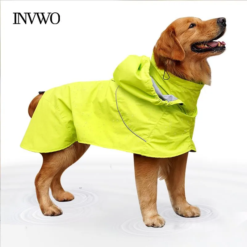 Regenmäntel INVWO Haustier-Nylon-wasserdichter Poncho, Regentage für Hunde, erhältlich in allen Jahreszeiten, verstellbarer und reflektierender Regenmantel, XSXXL-Größe