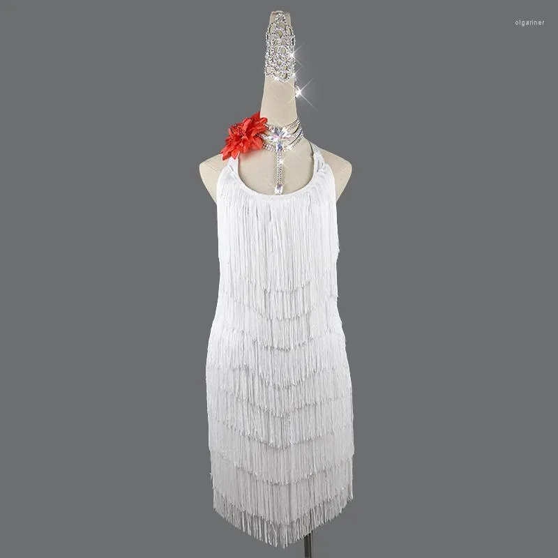 Stage Wear Flapper Tassel Dress Women Charleston Party -kostuums voor Latin Dance Salsa Tango Ballroom Performance