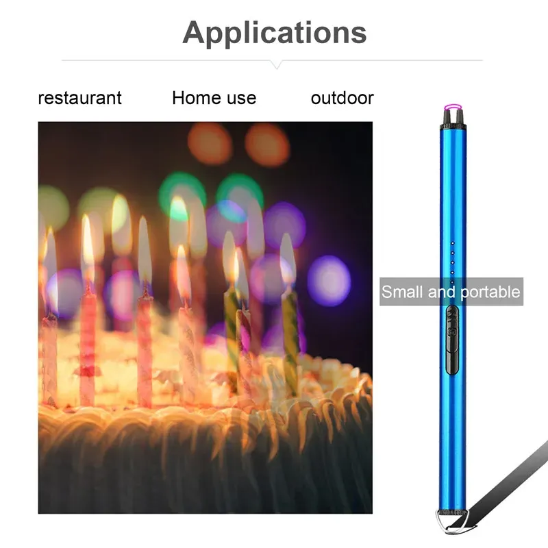 Accendino da cucina ad arco elettrico accendino al Plasma ricaricabile  antivento accendino USB candela fornello a