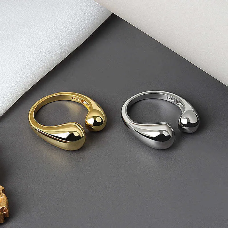 Bagues couleur argent, bijoux à Double boule, anneaux ouverts pour femmes et Couples, tendance, bijoux à la mode, cadeau, Z0509, 2023
