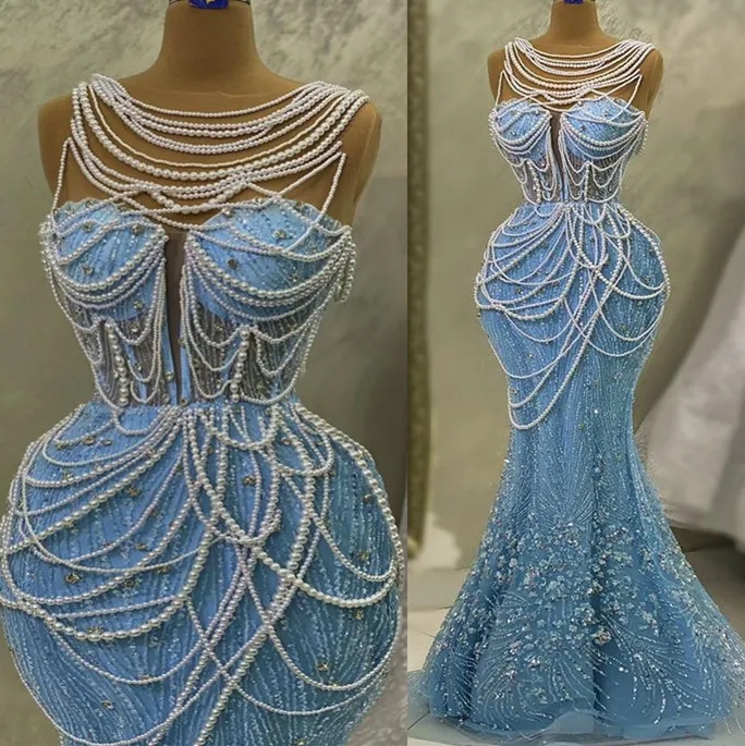 2023 Mai Aso Ebi Pailletten Spitze Abendkleid Perle Perlen Kristalle Meerjungfrau Abend Formelle Party Zweiter Empfang Geburtstag Verlobungskleider Kleid Robe De Soiree ZJ258