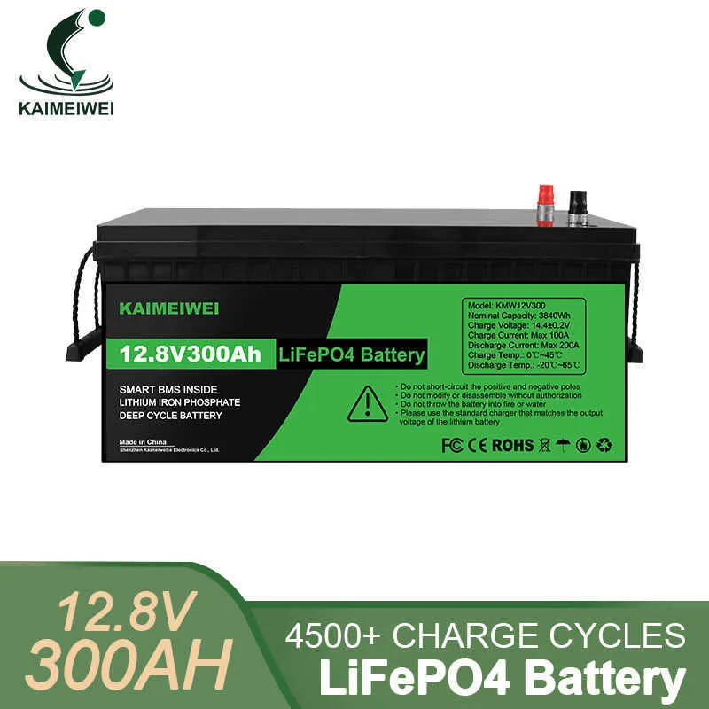 NY 12V 300AH LIFEPO4 Batteripaket 12V 24V LIFEPO4 Batteri Hög kapacitet 4000 cykler för Solar Power System RV House Tax Free