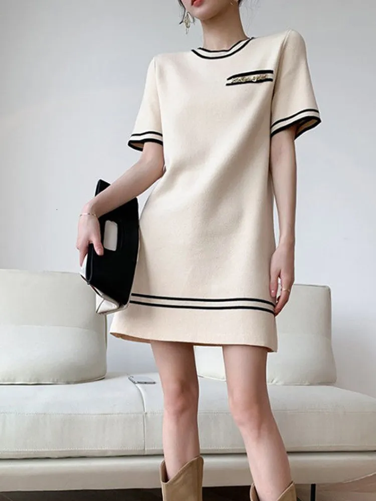 black halter dress casual Miss Circle Women Ignacia Office Casual Black and White Halter Mini A-line Dress