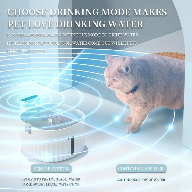 Matande husdjur intelligent infraröd sensor dispenser batteri drivs kattvatten fontän automatisk filter drinker rostfritt stål petsupply