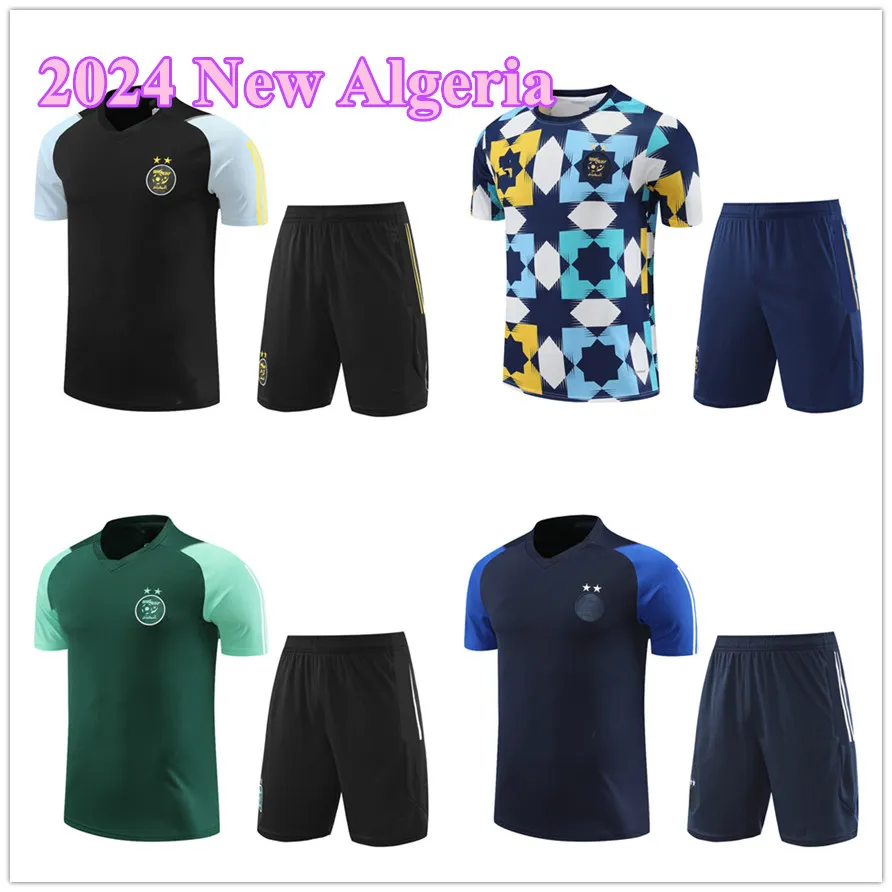 2023 2024 Nya Algeriet Soccer Jerseys Tracksuits Men and Kids Short Sleeved Training Suit Mahrez Algerie Maillot de Foot Feghoul Football Sportwear Survetement Top