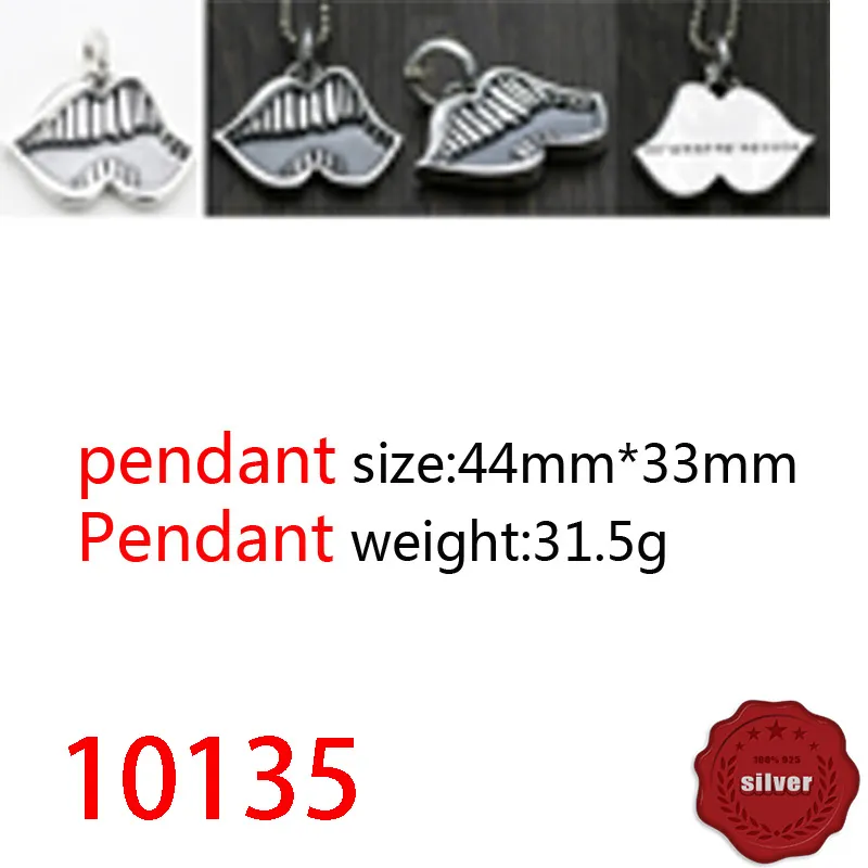 10135 European and American pendant jewelry S925 sterling silver fashion personality punk hip-hop personality solid big mouth letter pendant classic jewelry