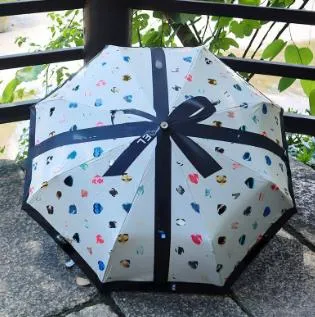 Американский знаменитый солнечный зонтик складывание автоматического винилового солнца защитное ультрафиолетовое ультрафиолетовое зонтик солнечный и дождливый подарочный зонтик с двойным использованием