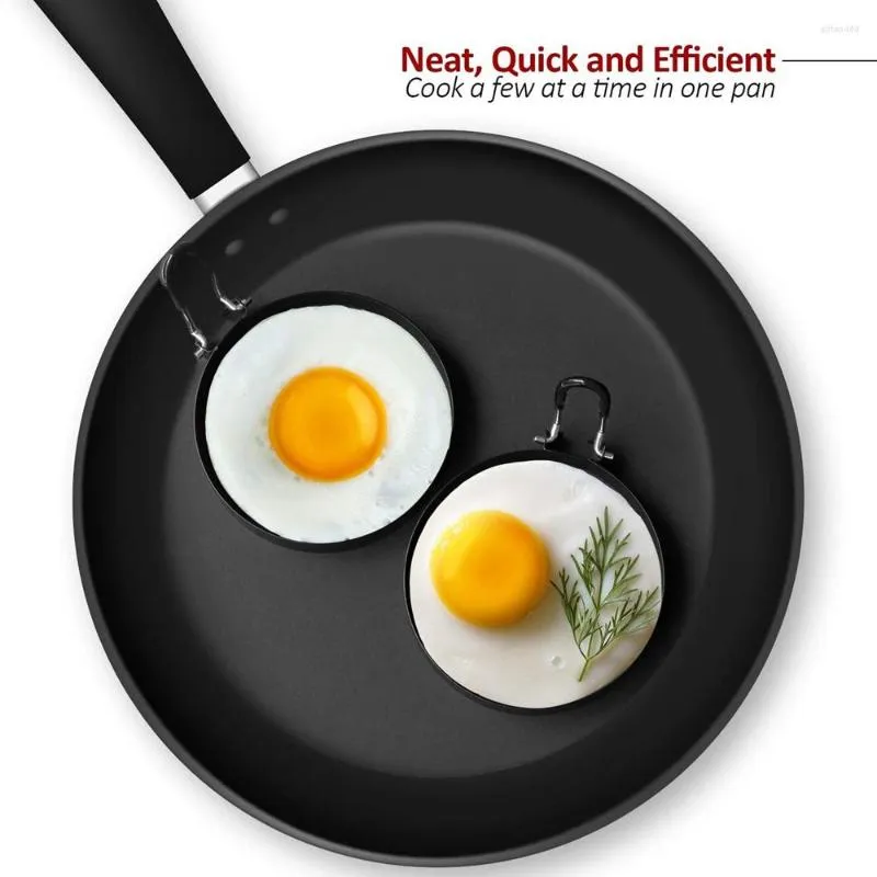 4 Stainless Steel Non-Stick Fried Egg Pancake Ring Molds