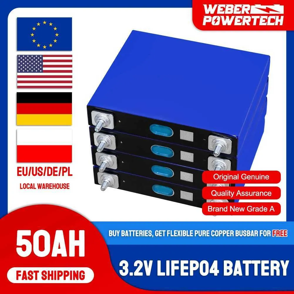 4/8/16 pièces 3.2V 50Ah LiFePO4 batterie Grade A 105Ah 200Ah 280Ah 320Ah Lithium fer Phosphate Batteries bricolage RV système d'énergie solaire