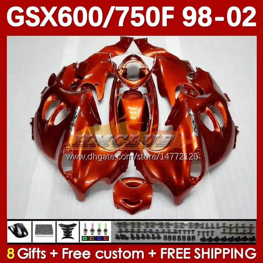 Corpo arancione per suzuki gsxf750 gsxf600 katana gsxf 600 750 cc 600cc 750cc 1998 1999 2000 2001 2002 169no.129 GSX750F GSXF-600 GSXF-750 GSX600F 98 99 00 01 02 Viepolaggio