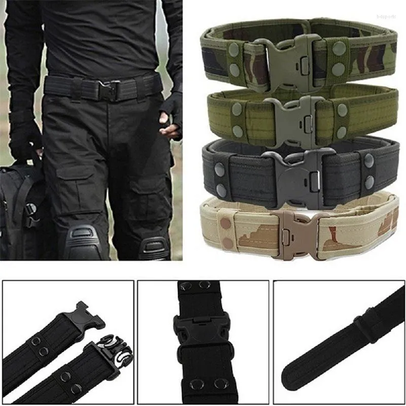 Midjestöd Nylon Army Style Combat Belts Snabbfrisläppande Taktiska bälte Men Midjeband Outdoor Hunt Camouflage Strap 5x130cm