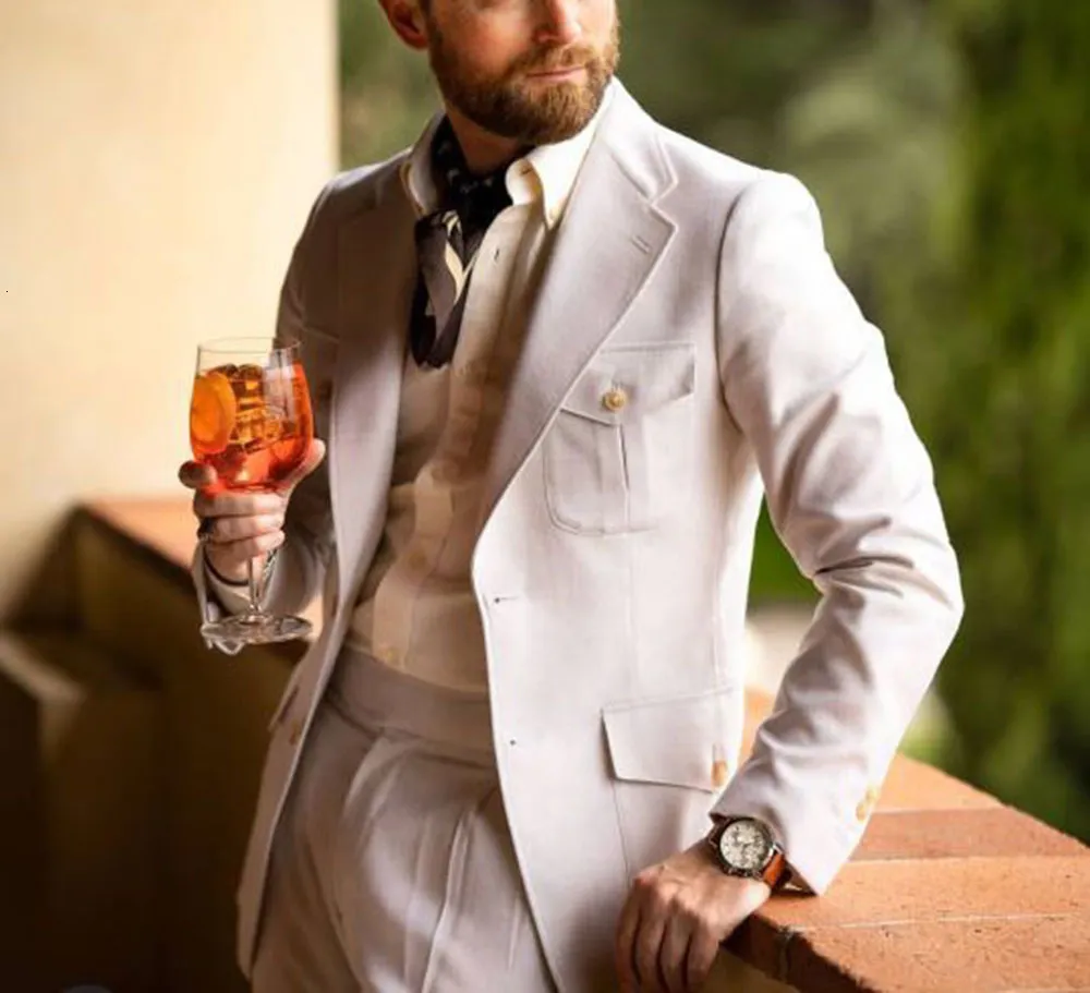 Мужские костюмы Blazers Ivory's Men's Luxury Supt Notched Lapel Blazer Blazer Плот с большим карманным зимним износого настройки сафари.
