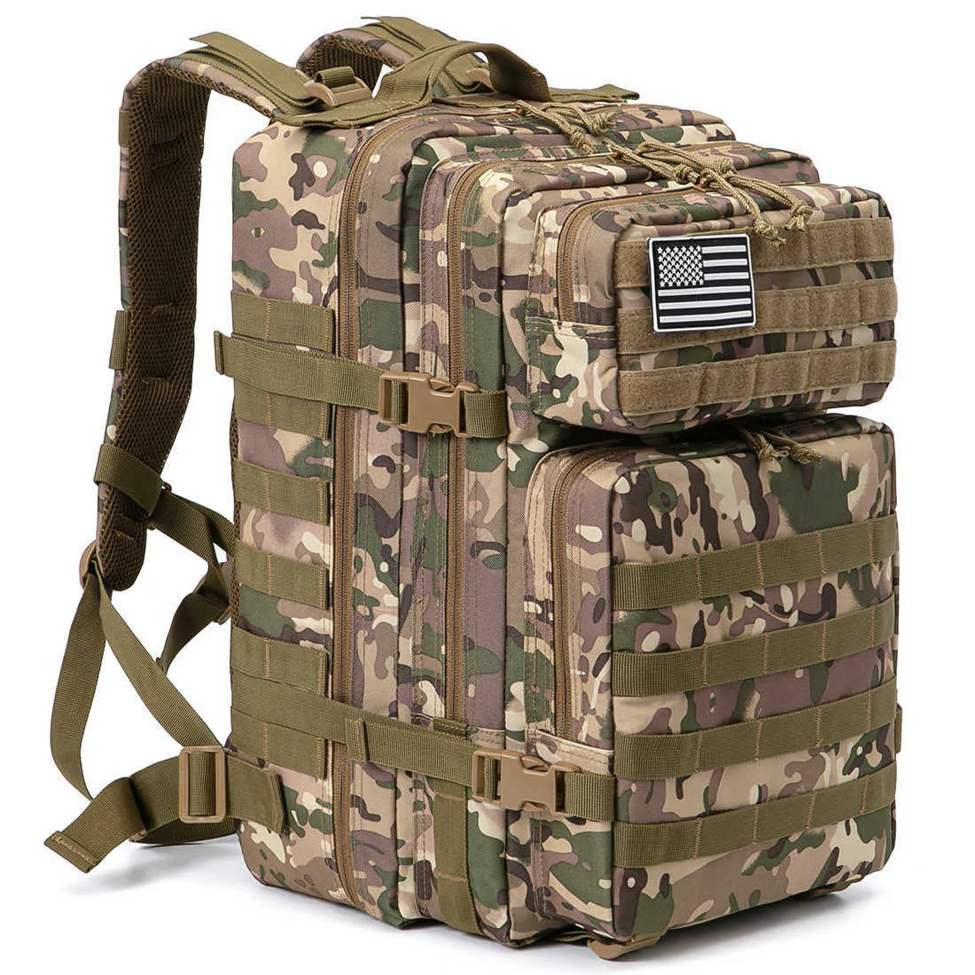 Backpackpakketten 50L Militaire tactische rugzak voor mannen Molle Camouflage 3 -daagse leger rugzak jachtkamperen Hiking Survival Bug Out Bag P230510