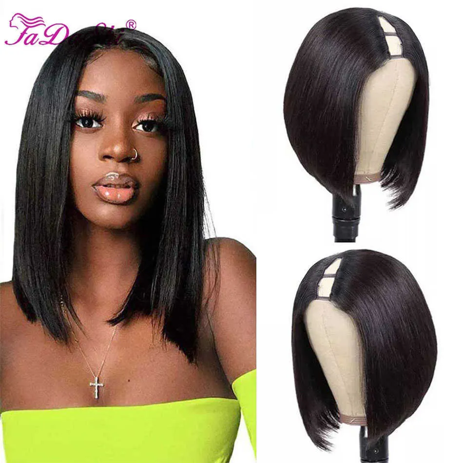 Hair Wigs Straight v Part Bob Short Human for Women No Leave Out Glueless u Row Indian Remy Natural 230510