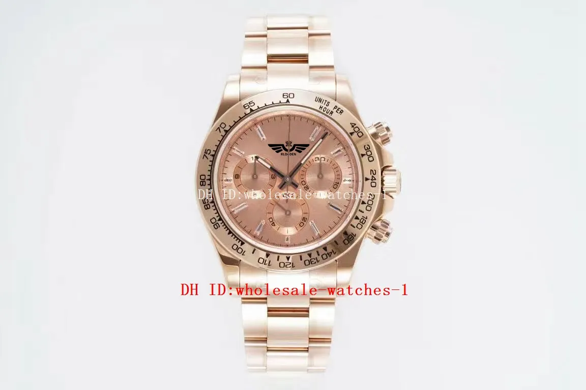 21 Estilo KING Reloj de mano de obra superior 40 mm 116505 116508 Oro rosa Diamante Panda Relojes deportivos Zafiro Luminoso 4130 Cronógrafo Automático 904L Relojes de pulsera para hombres