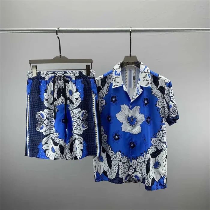 1 moda de verano Chándales para hombre Hawaii pantalones de playa conjunto camisas de diseñador impresión camisa de ocio hombre slim fit la junta directiva manga corta beachsQ100