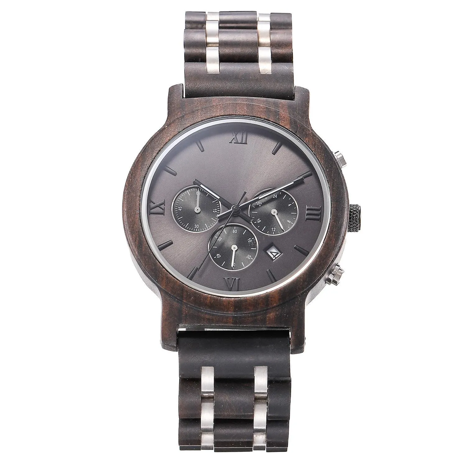 腕時計木製クォーツ時計レトロデザインスタイリッシュなローマ数字木材時計ムーブメントギフト