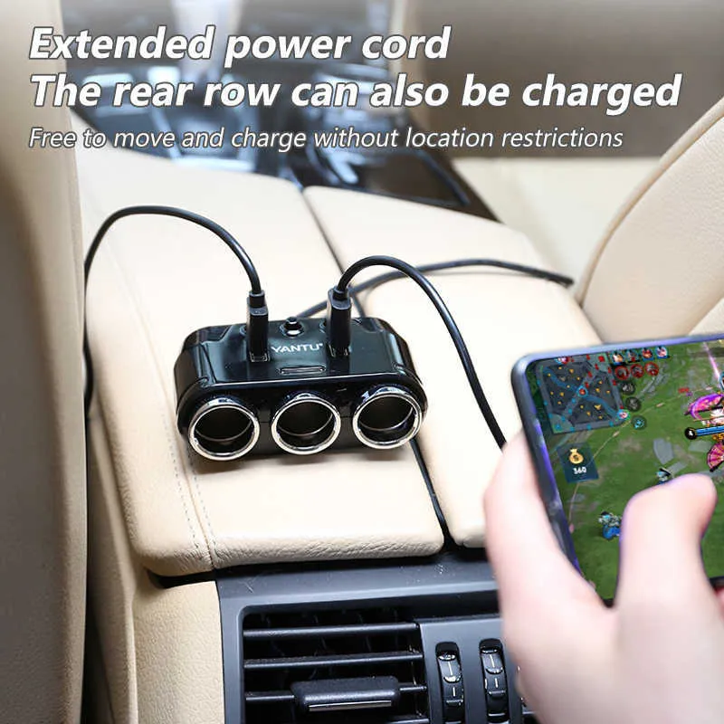Auto Ladegerat Socket Splitter 3 Wege USB LED Zigaretten Leichteradapter Stecker Fur Mobiltelefon DVR Zubehor 12V 24V Automatik Outlet Von 11 51 DHgate