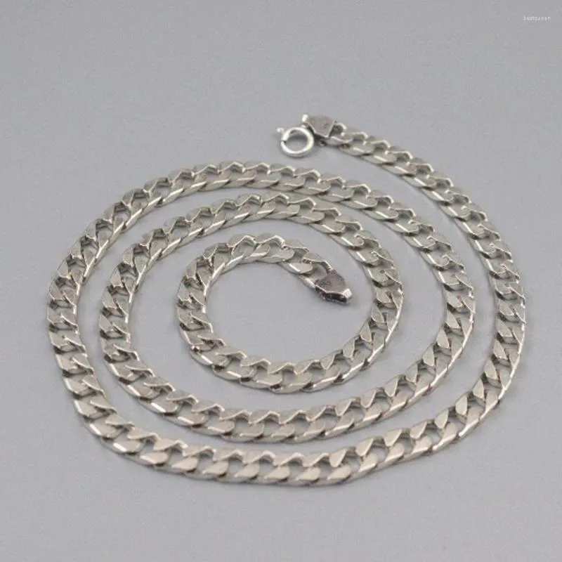 Łańcuchy czyste 925 Srebrny naszyjnik Szerokość 5 mm łańcuch linków do krawężnika 55 cm / 36-37g dla prezentu mężczyzny