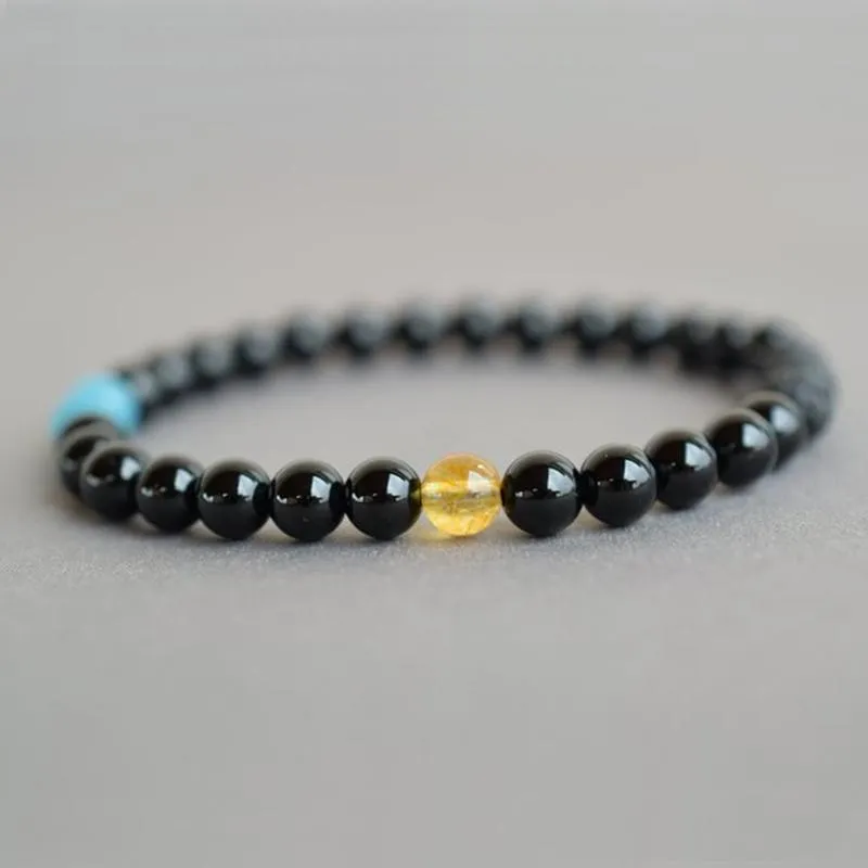 Tennis Bracelets Black Onyx Beaded Bracelet Man 6mm Energy Stones Healing Jewelry Gift For Boyfriend