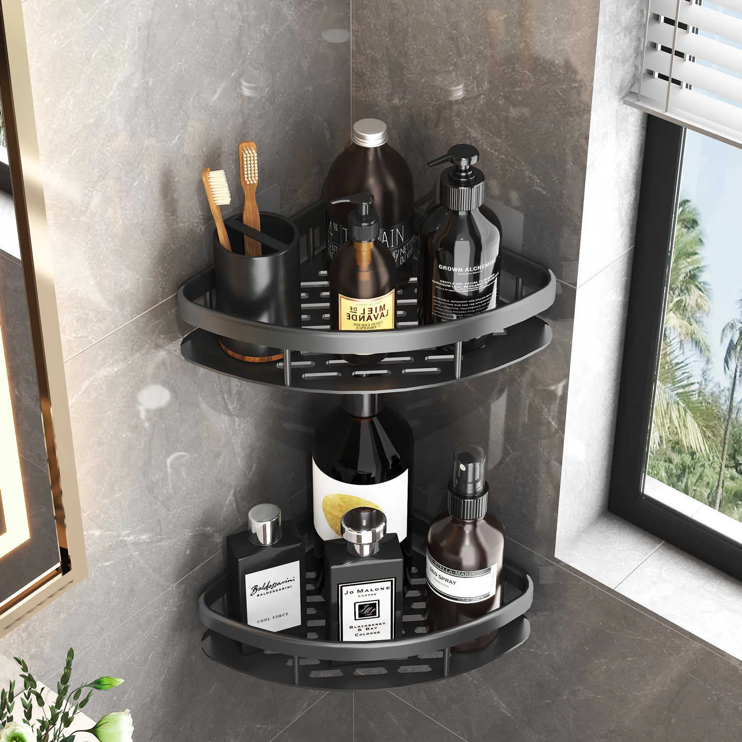 Nuevo Estante De Baño, Organizador De Almacenamiento De Maquillaje, Estante  De Champú De Aleación De Aluminio, Estante De Ducha, Accesorios De Baño,  Estante De Pared Sin Taladro De 8,62 €