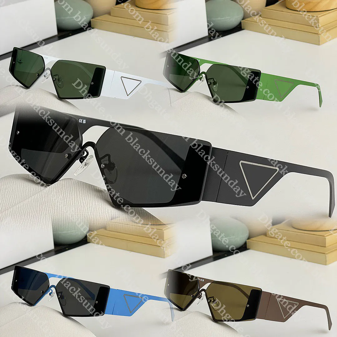 Mens personliga solglasögon Fashion Simple Letter Designer Solglasögon för män Oregelbunden ram Trendiga vintage solglasögon med låda