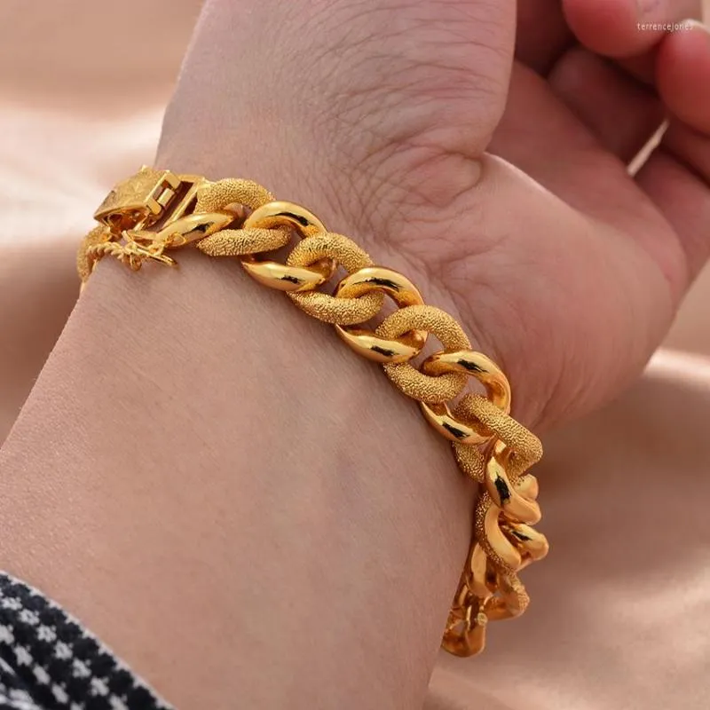 Bracelets de charme Dubai Color Gold para homens Mulheres Cadeia de casamentos Cadeia Islâmica Muçulmana Árabe Jóias do Oriente Médio Presentes Africanos de braceletes