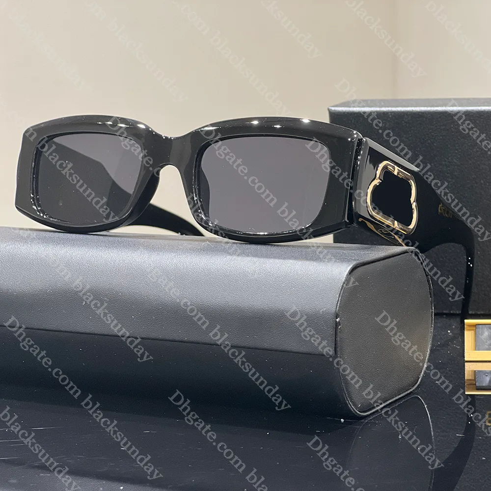 女性のためのメタルレターサングラススクエアフレームデザイナーサングラスクラシックアウトドアブラックサングラスUV保護眼鏡
