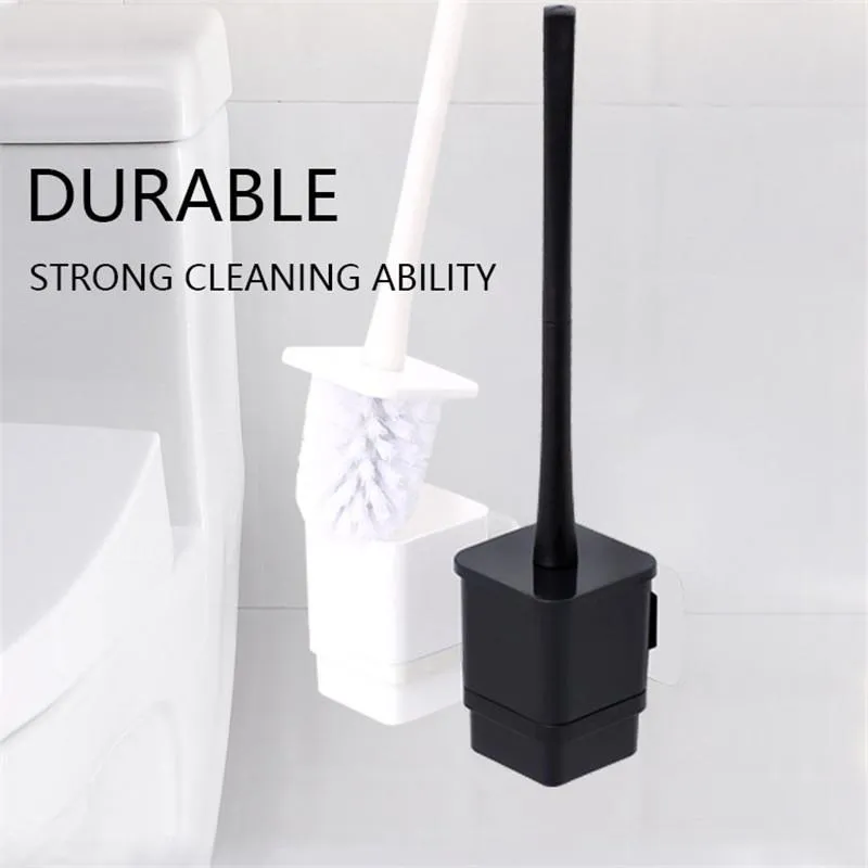 Brushes Corner Toilet Brush Set Black Wc Bathroom Brushes With Storage ...
