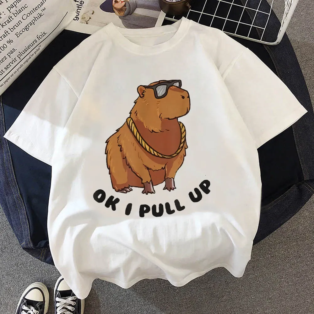 Kvinnors tshirt söta capybara kläder vintage 2023 casual anime op ees manga kvinnlig grafik EE 230510