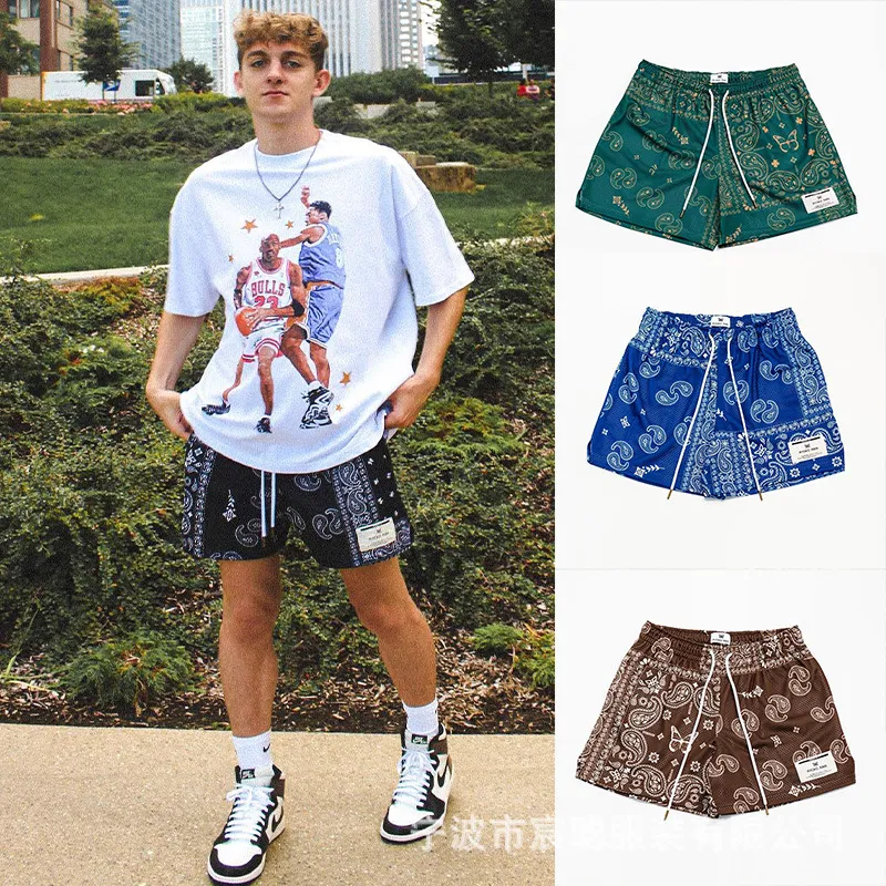 Herr shorts män avslappnad paisley tryck sport strand sommaren mäns och kvinnor shorts casual sport snabb torkning knä längd basketbyxor