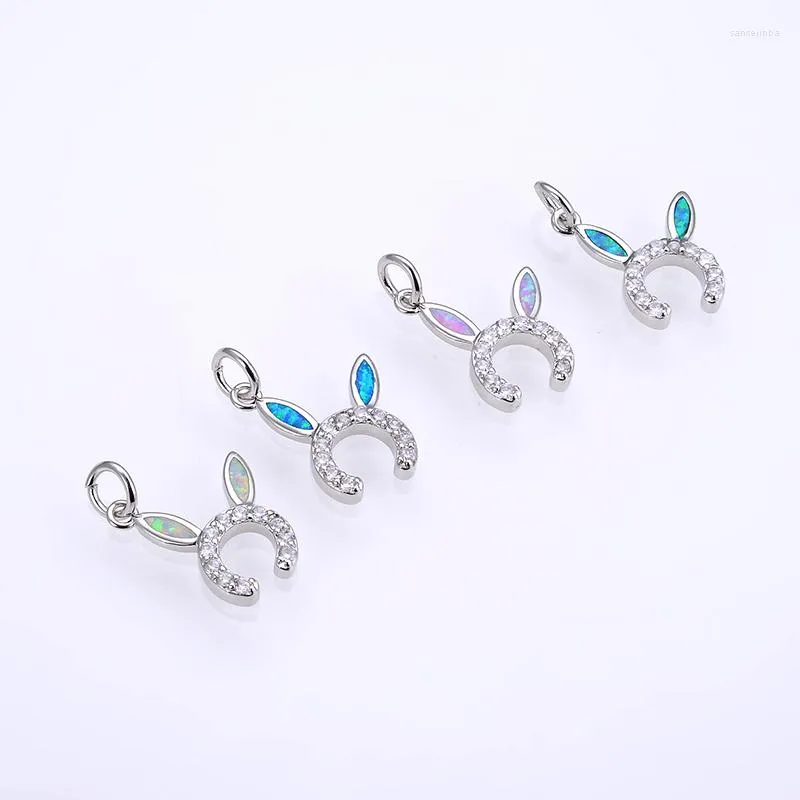 Colliers pendentifs KAMAF Fashion Jewelry Zircon Ears Ms Opal Charm Necklace DIY Found