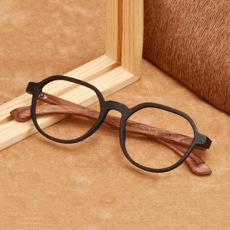 Montature per occhiali da sole Moda AZB Uomo Retro Occhiali da vista in legno Cornice maschile Miopia Occhiali da vista ottici per le donne Ipermetropia progressiva