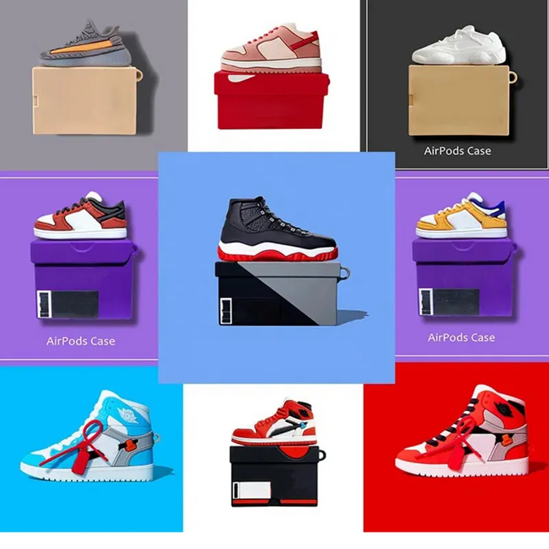 Silicone Airpods 3 1/2 Pro 2024 Pro2 Case with Cute Sneakers Shoe Box Design - Mix Colors Earphone Protector Silicone Airpods 3 1/2 Pro 2024 Pro2 Case with Cute Sneakers Shoe Box Design - Mix Colors Earphone Protector