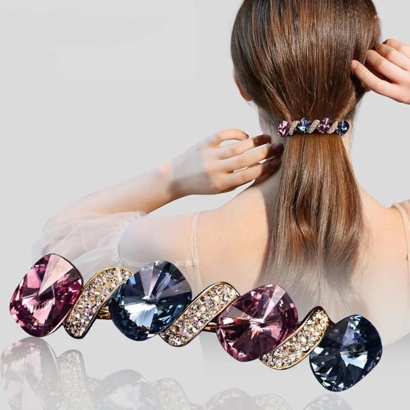 Clipes de cabelo Barrettes Mulheres brilhando Rhinestone Clipe de luxo Girls Hairpin Acessórios para a moda da moda da moda Ornamentshair Stre22