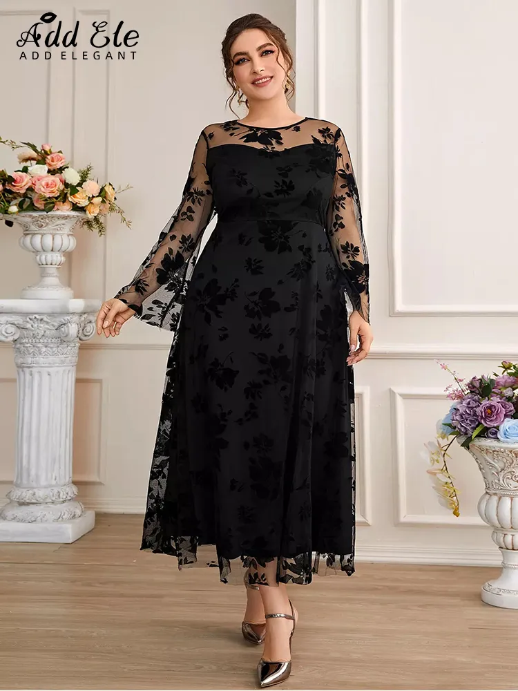 Plus Size Linen Blend Dress with Flare Sleeves and Empire Waist for Women,  Ankle-Length, Autumn from Dhgate Plus size Dresses - price 84.71