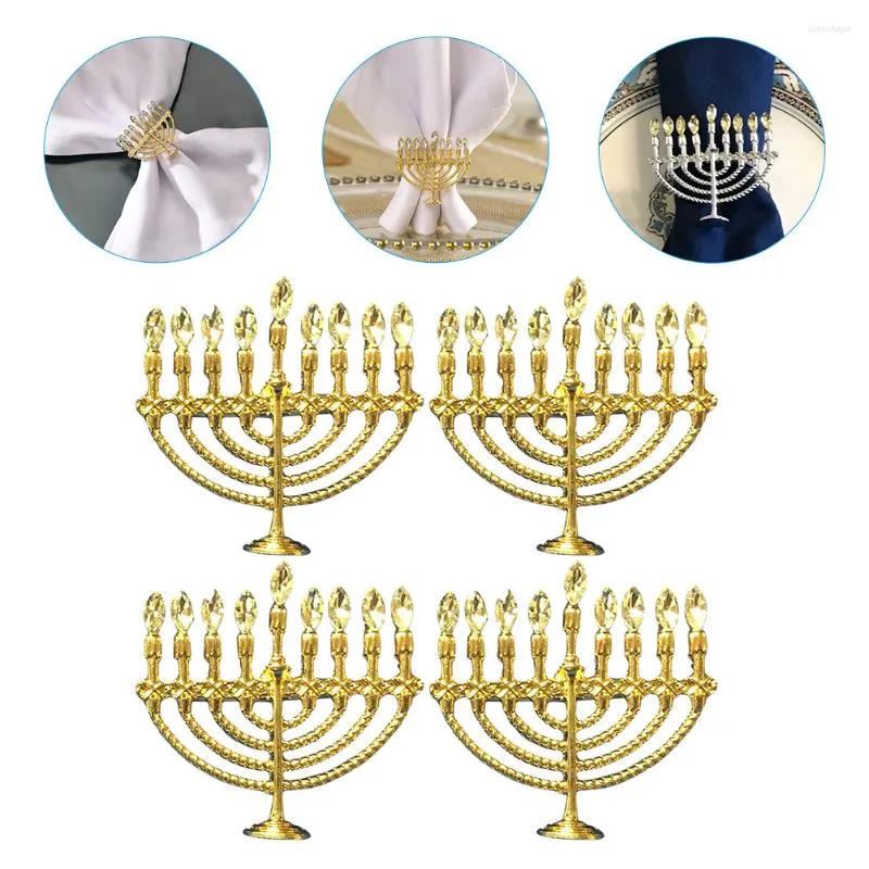 Bordduk 4 PCS Årservett Ring Elk Decor Party Jewish Hanukkah Rings Holder