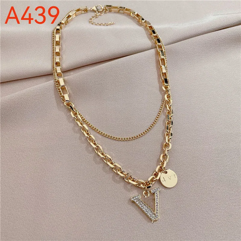 18K Or Diamant Chaîne Collier De Mode Nouveau Designer Collier De Luxe Amour Pendentif Collier Cadeau Amour Bijoux De Mode Femmes Amour Bijoux En Gros