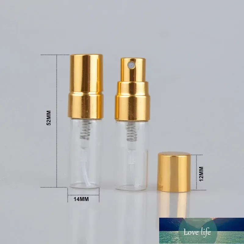 Topp parfymflaska mini tom spray flaska refilerbar atomizer glasflaska gratis frakt 2 ml