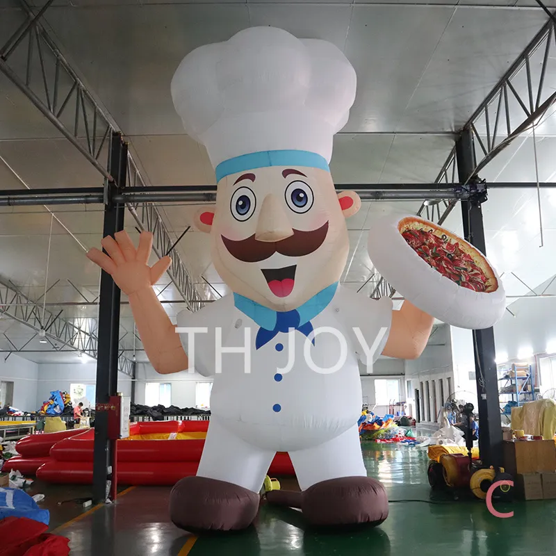 Envio gratuito de atividades ao ar livre 6m 20 pés modelo de publicidade inflável chef cozinheiro homem com pizza, 2024 novo balão inflável de chef