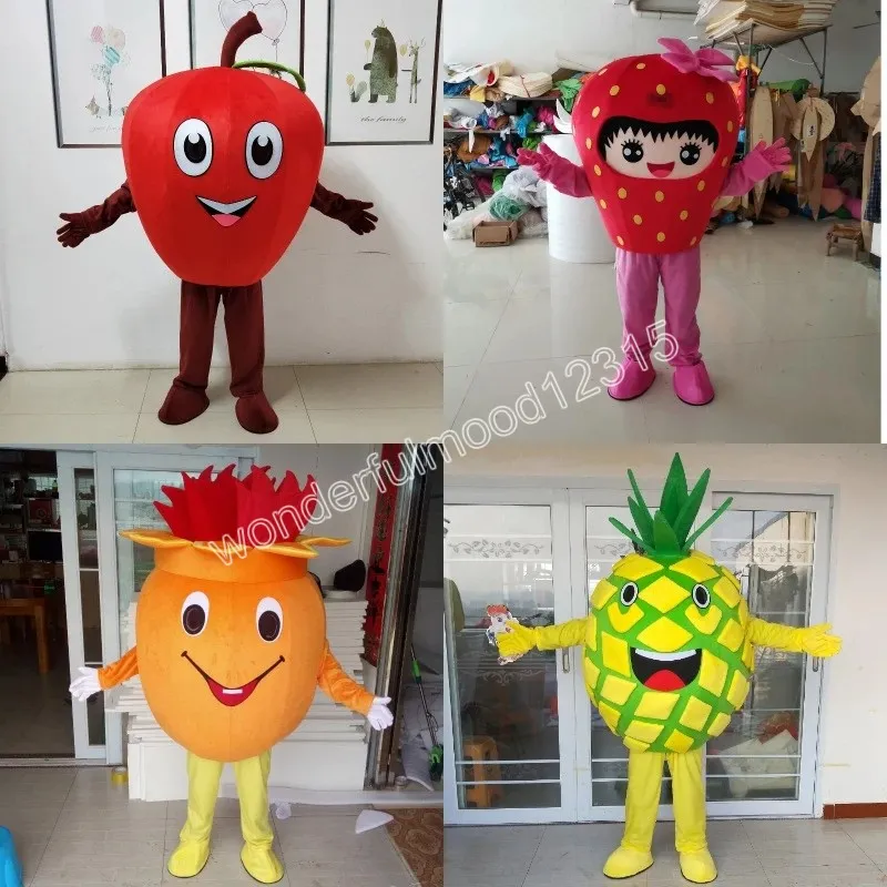 Super Cute Fruit and Vegetable Mascot Costumes Carnival Hallowen presenter unisex utomhus reklamdräkt kostym semester firande tecknad karaktär maskot kostym