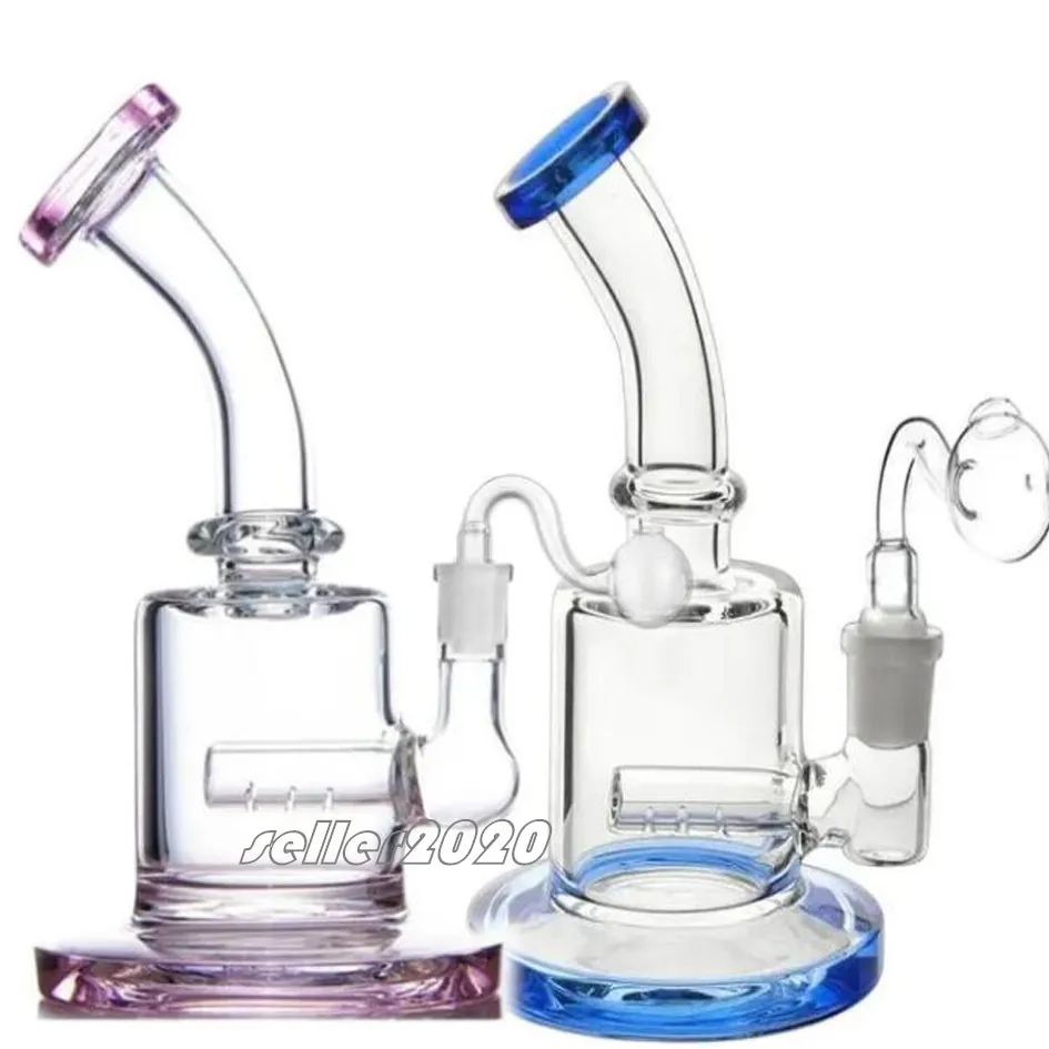 Cam Su Bongs Bager Base Dab Teçhizatlar Duman Waterpipes Yağ Burun Boru Chicha ile 14mm Banger