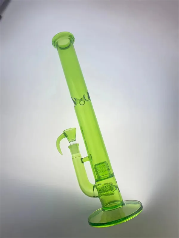 Hookahs green cfl recycler bong 18 mm junta 18 pulgadas nuevo diseño con un tazón de cuerno verde cfl