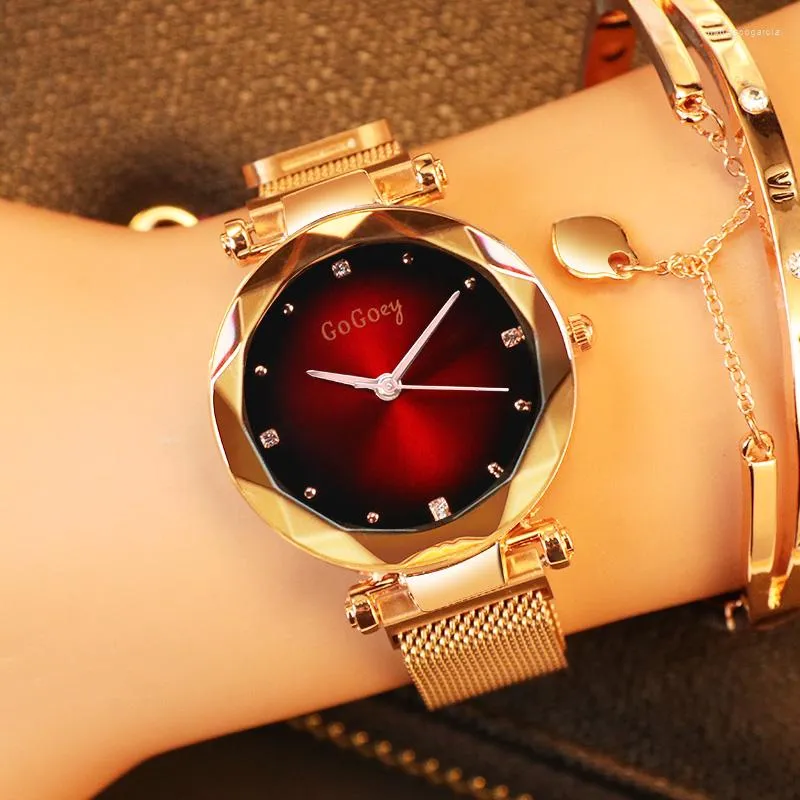 Gogoey Top Brand Brand Rose Gold Women Works Watch Luxury Crystal Watch Clock Womens Zegarek Damski 1 068 DHgate