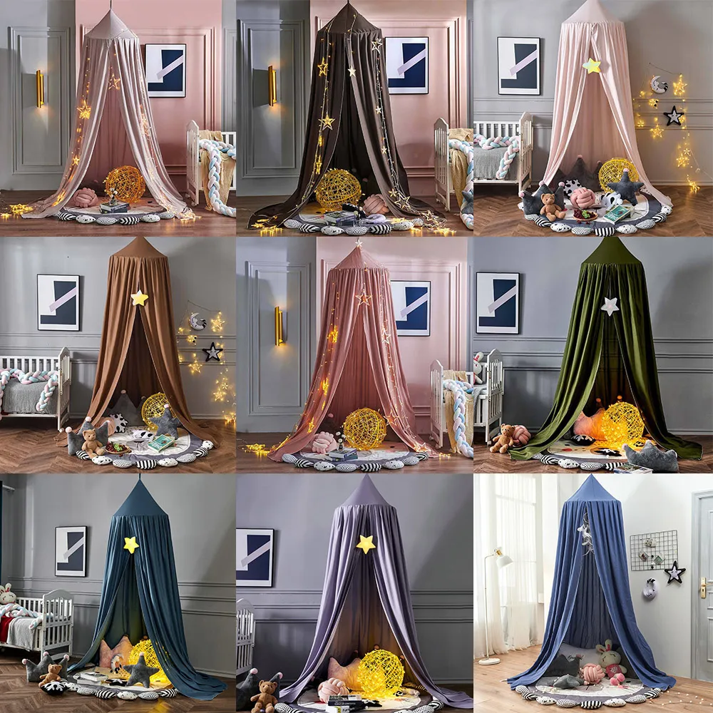 Crib Netting Baby Mosquito Net for Crib Bed Canopy Kids Cotton Hanging Dome Curtain Baby Mosquito Net Play Tent Children Room Decoration 230510