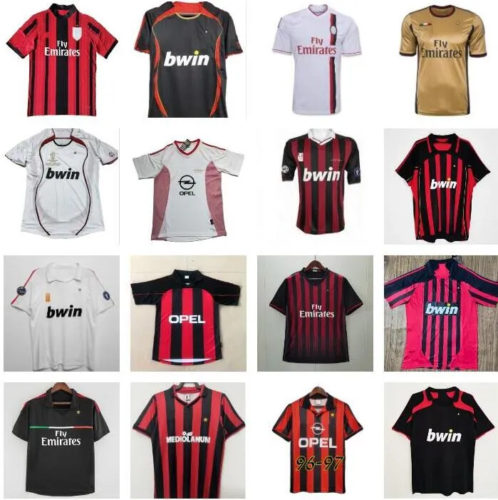 AC Milans Retro Soccer Jerseys Ronaldinho Maldini Pato Seedorf Inzaghi Ibrahimovic Pirlo Vintage Football Shirt 00 02 03 04 05 06 07 09 10 2006 2007 2010 2009