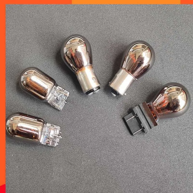 Yeni 1pcs 1156 12V PY21W Gümüş Krom Ampul Vizyon Dönüş Sinyal Halojen Ampuller BAU15S 1157 7440 7443 3157 Amber Kırmızı