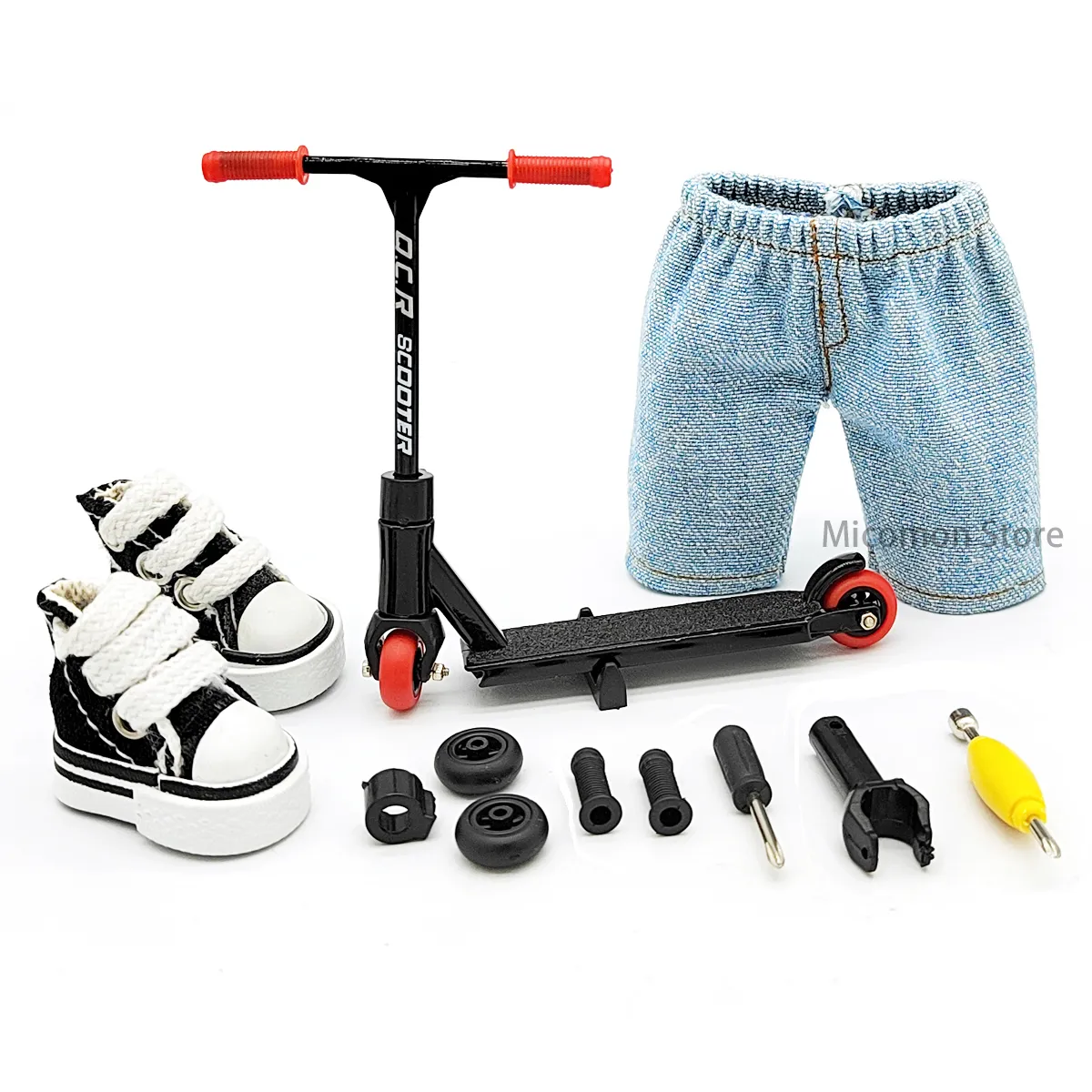 Novel Games Finger Scooter Two Wheel Fingerboard Set Mini Skate Parts Skateboarding Deck Fingertip Ice Skates Cyklar Desk Toys Kids 230509