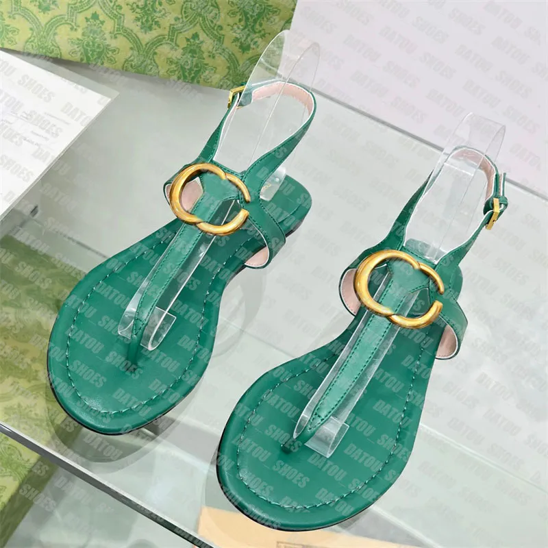 Women Designer Thong Sandals Classic Gladiator Leather Flip Flops